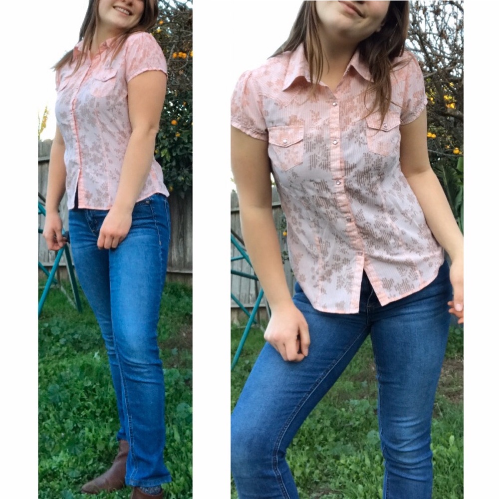 Pink Stripe Cowgirl Snap Button Down